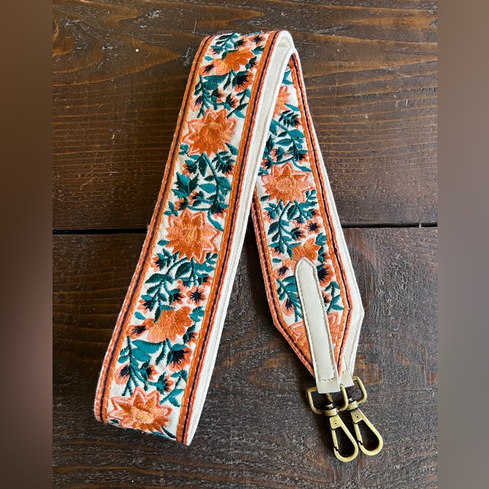 Anthropologie Floral Embroidered Bag Strap - Picture 3 of 5